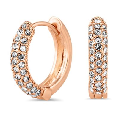 Rose gold pave small hoop earring